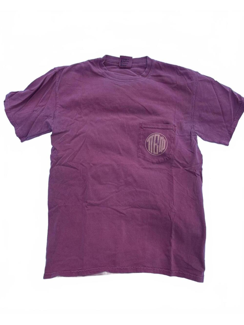 Comfort Colors Pi Beta Phi Pocket Tee Pink Size S